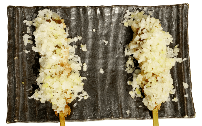 大門,焼き鳥,せせり,味噌とネギをどっさりのせ